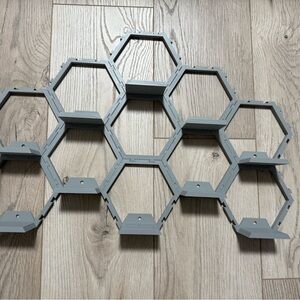 Hexagonal Gray Wall Decor 10 pieces